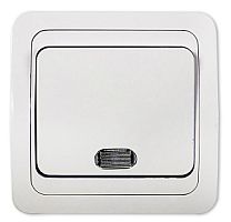 Выключатель с рамкой подсветка ASD Classico 1-кл. белый картинка